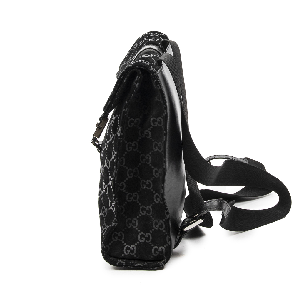 Gucci Jackie Backpack   in Black Monogram Suede Leather - Picture 3 of 7